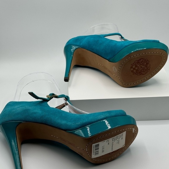 Vince Camuto Pumps Size 35.5 in teal color, 4inch heel 1 inch platform Brand New - Picture 9 of 9